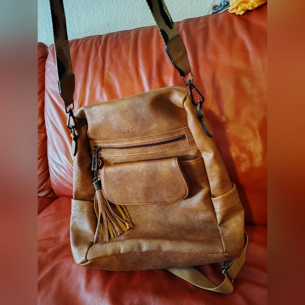 Brown Leather Baby Bag